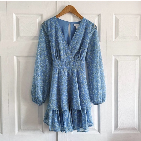 Japna Blue Floral Mini Dress - Picture 2 of 8